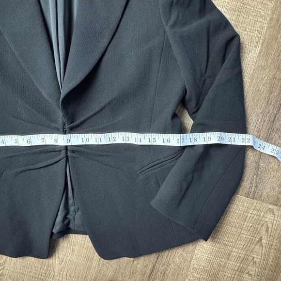Lafayette 148 New York Black Ruched Waist Blazer Size 8 - Picture 6 of 11
